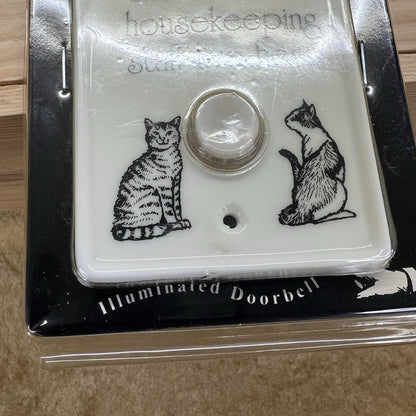 Vintage Figi Ceramic Illuminated Cat Doorbell Cover 1999 - (A080)
