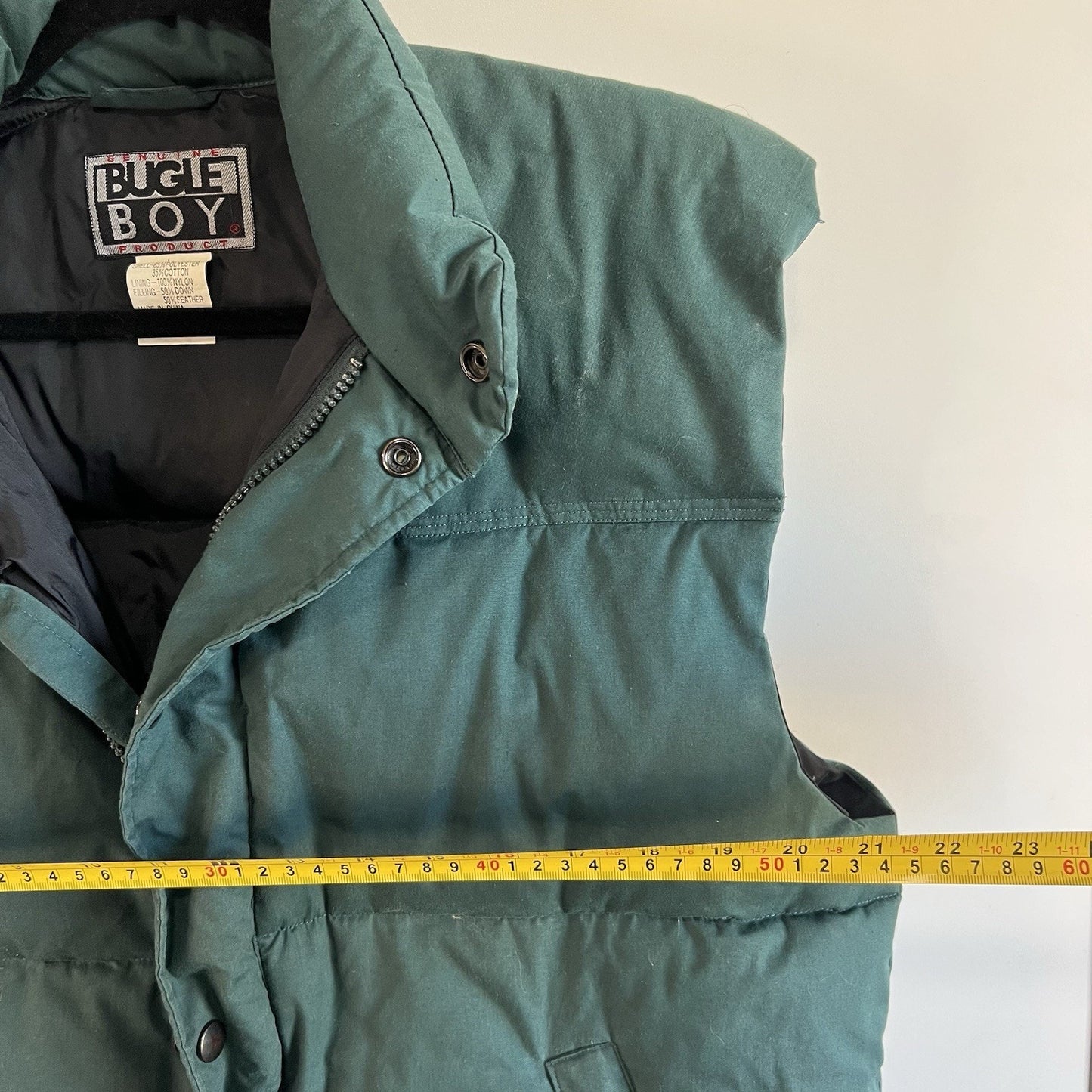 VTG Bugle Boy Down Feather Puffer Vest Green Men’s Size Large - 4S608