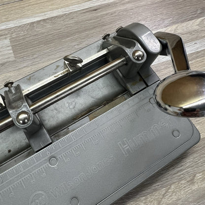 VTG Wilson Jones Hummer Heavy Duty Metal Adjustable 3 Hole Punch - TESTED -1D708