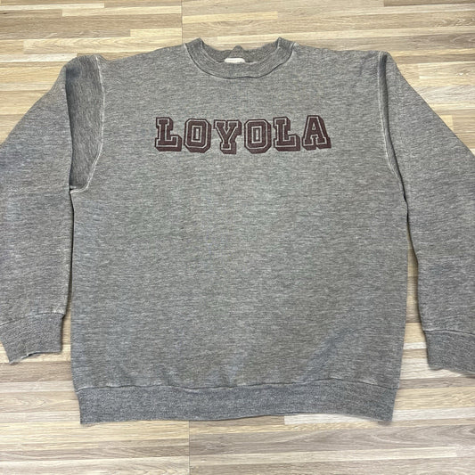 Vintage Loyola University Soft Grey Sweatshirt Size L - M228