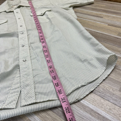 VTG Ruddock Pearl Snap Shirt 16.5 Extra Long Tail Western Short Sleeve - M201