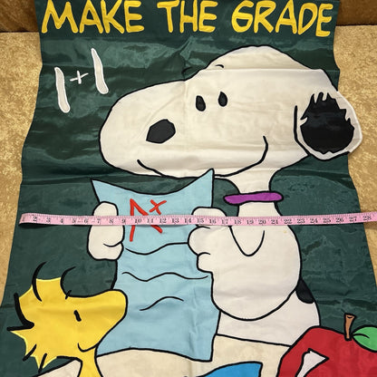Vintage Peanuts Snoopy & Woodstock Stitched Double Sided Banner Make The Grade