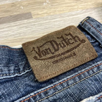 Vintage Y2K Von Dutch Mens 34x32 Jeans Pants Denim Zip Fly Skater - 13N678
