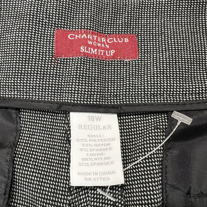 NWT Charter Club Women’s Slacks Slim It Up Size 18W New 40x31 - M249