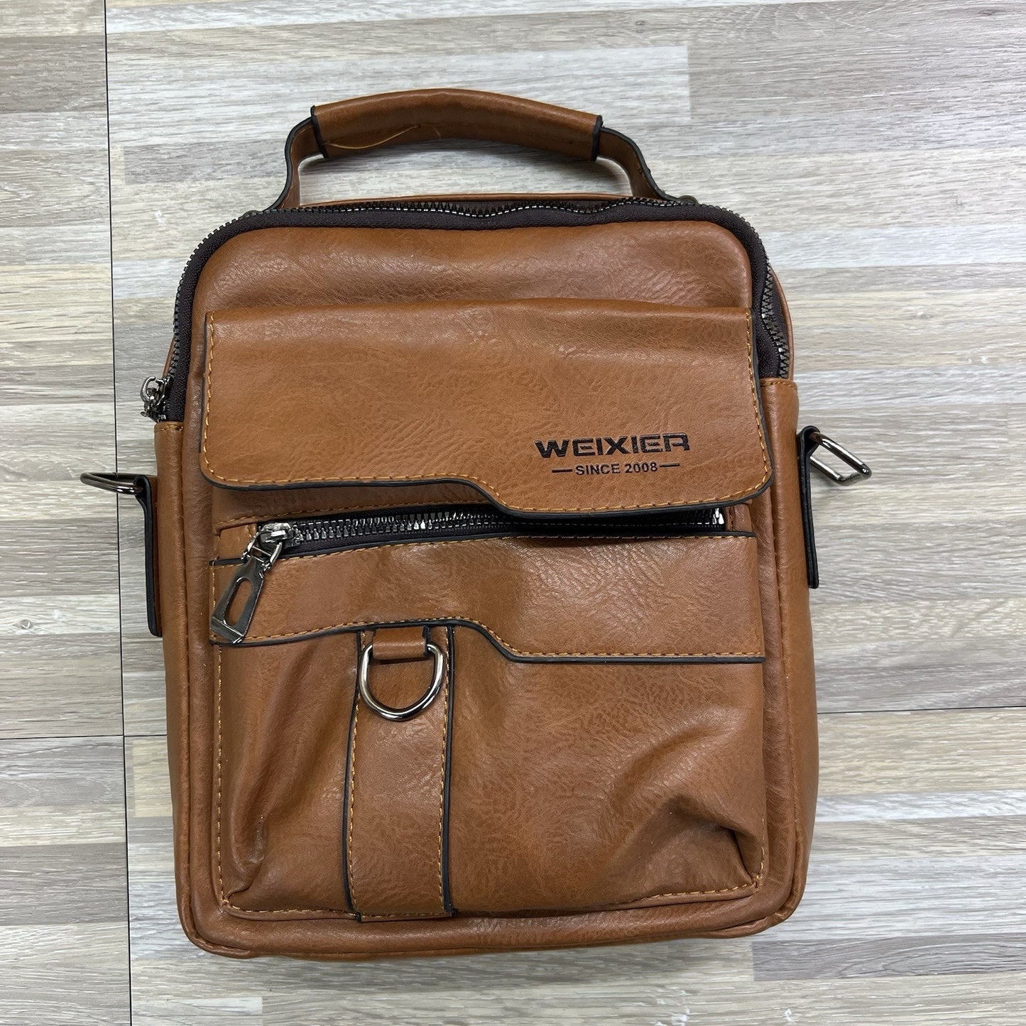Weixier Men's 10" Brown Crossbody Bag Shoulder Messenger Bag No Strap - JL505