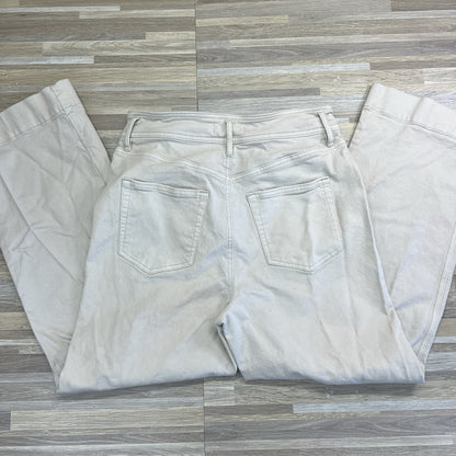 Made And Loved LOFT High Waist Slim Wide Leg Beige Pants Size 6/28 - JN333