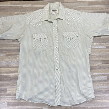 VTG Ruddock Pearl Snap Shirt 16.5 Extra Long Tail Western Short Sleeve - M201