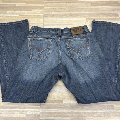 Vintage Y2K Von Dutch Mens 34x32 Jeans Pants Denim Zip Fly Skater - 13N678
