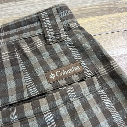VTG Columbia Men’s Shorts Brown Plaid Chino Size 34 - JN321