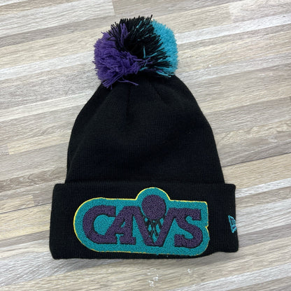 New Era Cavs Cavaliers Beanie Stocking Hat Hardwood Classics Pom Pom - 2D695
