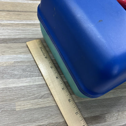 Vtg Caboodles Teal Blue Makeup Hair Storage Travel Train Case #2602 - 3D690