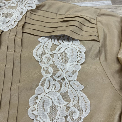 Vintage Worthington Poly Lace Blouse Pleated Size 18 M-L - A128
