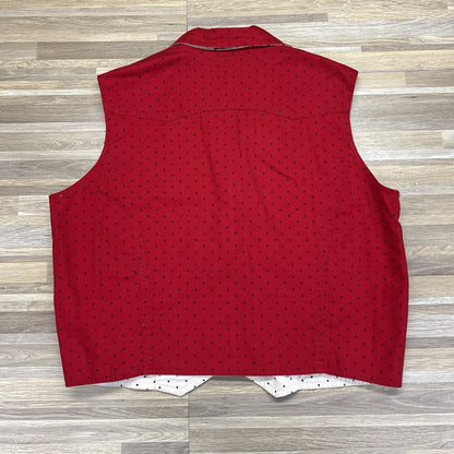 Vintage Wrangler Women’s Reversible Vest Red White Stars Fourth July Sz M - M197