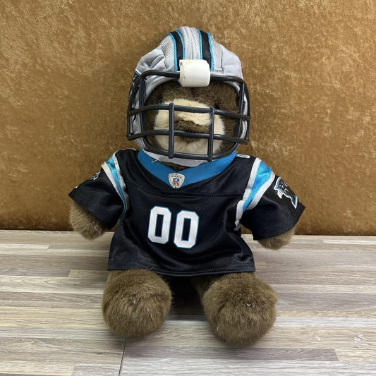 VTG Build A Bear Carolina Panthers Teddy Bear Jersey Helmet - JL380