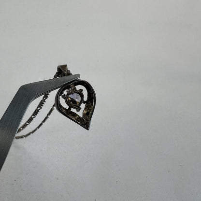 Vintage Silver 925 Italian Necklace Heart Pendant - M187
