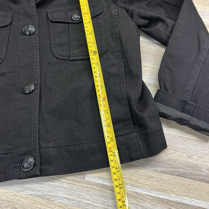 LRL Lauren Ralph Lauren Petite Women's Black Denim Jacket Size P/M - JN296
