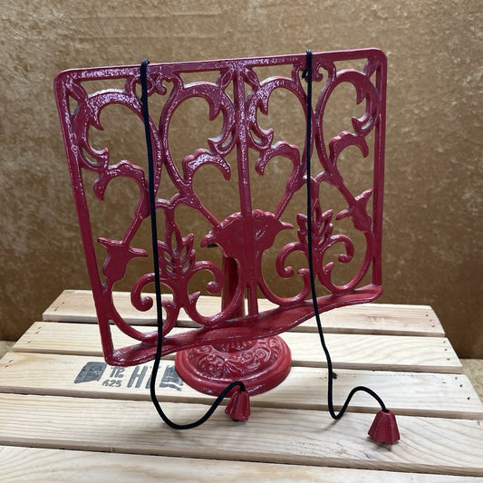 Vintage Cast Iron Cookbook Stand Red - (A074)