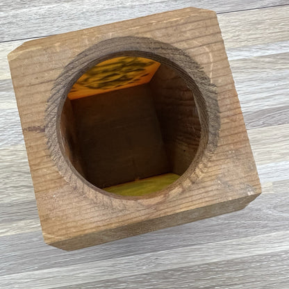 VTG 70s Koala Bear Candle Holder Wood Glass Three Bears Dallas Texas - 2S613