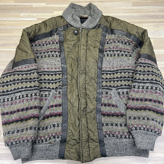 Vintage Angelo Litrico XL 56/58 Men’s Coat Bomber Jacket Wool Knit - A129