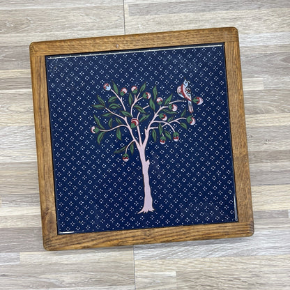 Vintage Framed Tile Art Bird of Peace And Tree 9” - A116