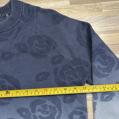 Kinross Cashmere Women's Ombré Blue Floral Sweater Size L - JL471